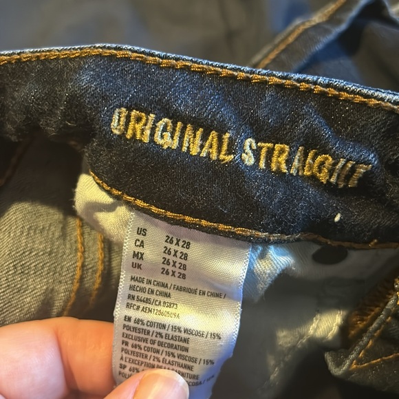American Eagle men’s jeans or boys 26 waist 28 length straight - Picture 3 of 5